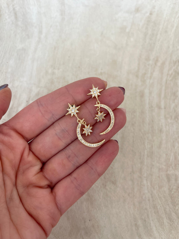 Crescent Star Earrings