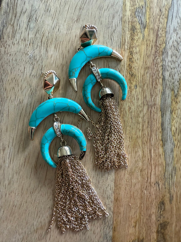 Turquoise Moon Tassles