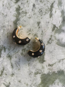 Onyx Glam Hoops