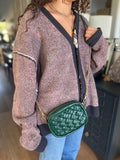 Woven Evergreen Crossbody Bag