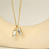 Twin Gem Chain Necklace