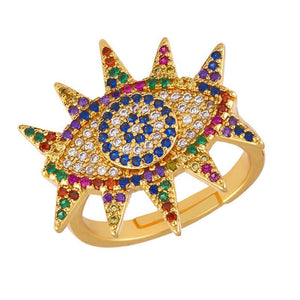 Rainbow Evil Eye Ring