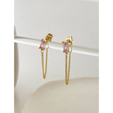 Dainty Gem Chain Earrings