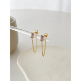 Dainty Gem Chain Earrings