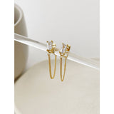 Dainty Gem Chain Earrings